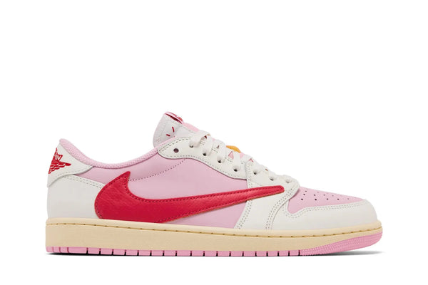 Tênis Nike Air Jordan 1 Retro Low OG SP Travis Scott Sail Tropical Pink Rosa