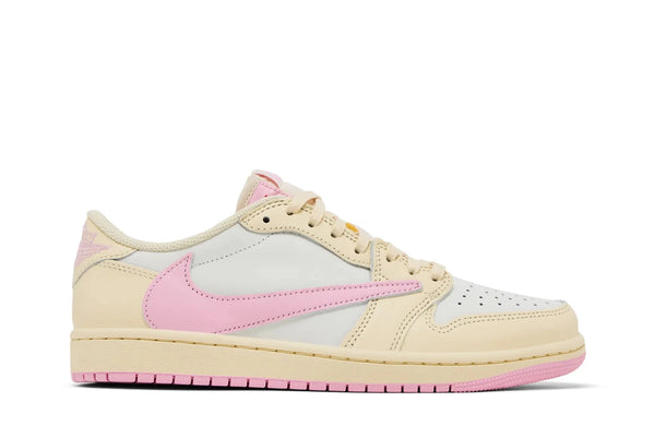 Tênis Nike Air Jordan 1 Retro Low OG SP Travis Scott Shy Pink Bege