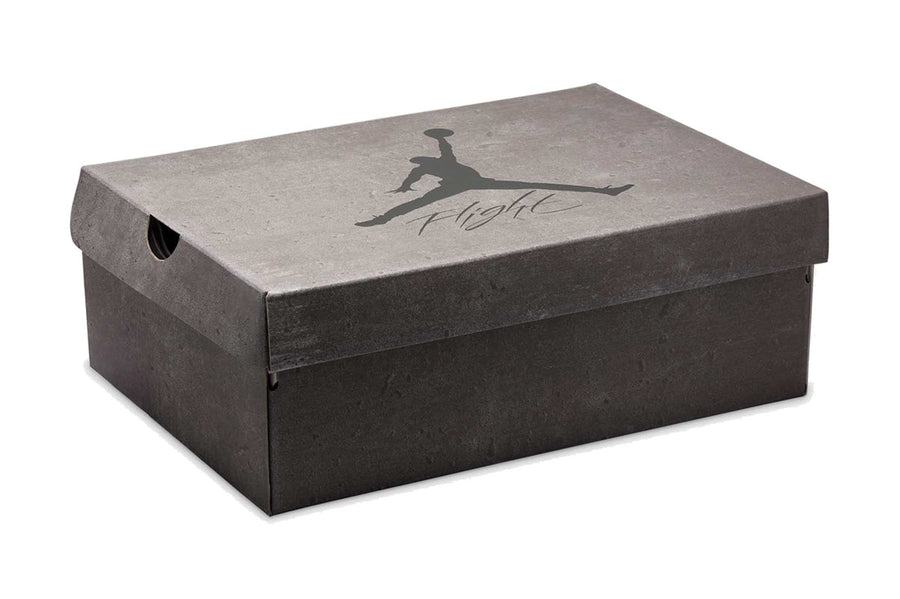 Vista na caixa do Jordan Nike Air Jordan 4 Cave Stone and Black mostrando embalagem original da marca
