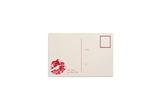 Cartão postal branco com lábios vermelhos e selo postal, celebração do Dia dos Namorados