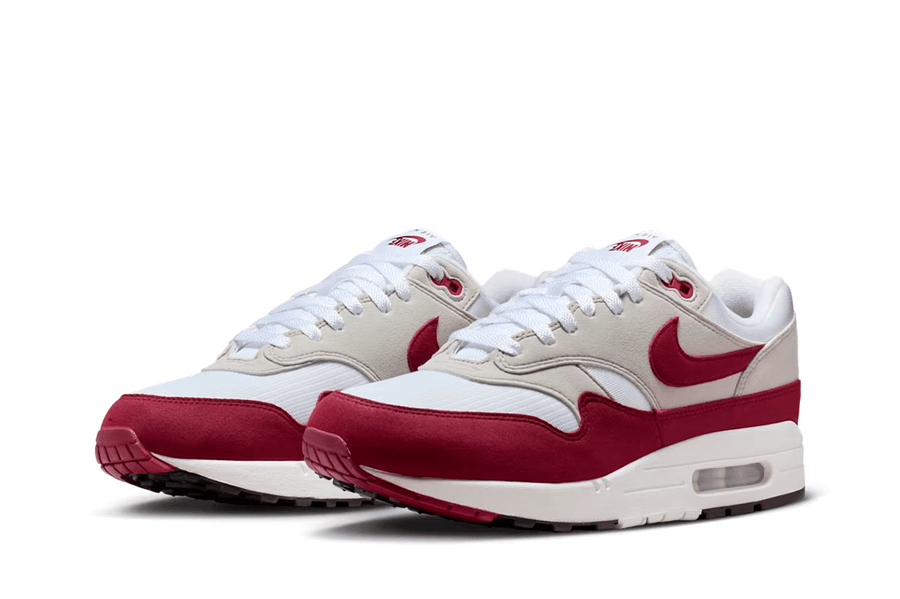Vista traseira do Nike Nike Air Max 1 '87 Stranger Things Steve Harrington mostrando calcanheira e detalhes do solado
