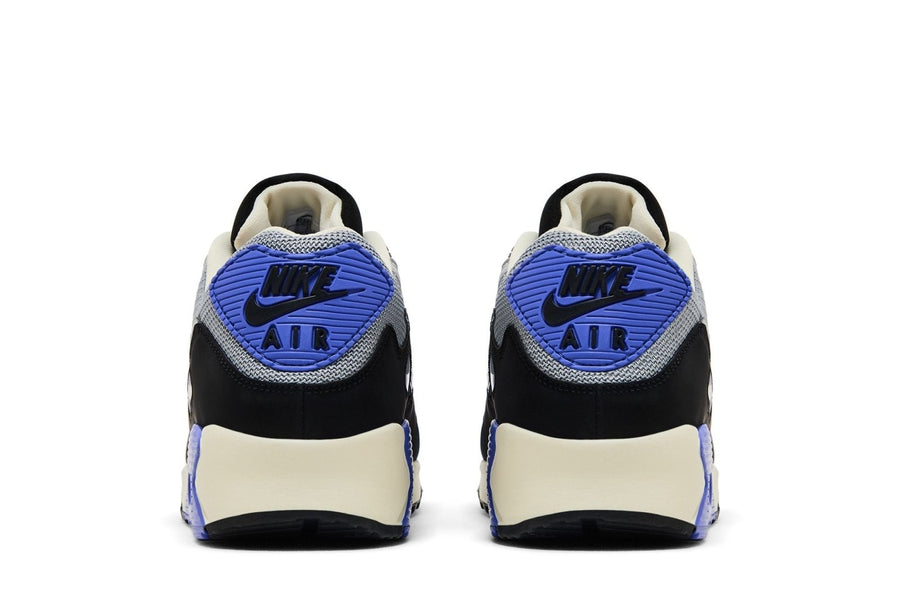 Vista superior do Nike Nike Air Max 90 x Patta SP Sapphire mostrando abertura, lingueta e cadarços