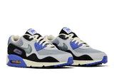 Vista frontal do Nike Nike Air Max 90 x Patta SP Sapphire mostrando biqueira e costuras