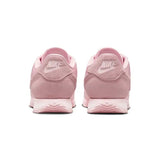Vista superior do Nike Nike Cortez Satin Pack Soft Pink mostrando abertura, lingueta e cadarços