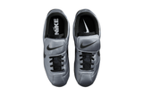 Vista frontal do Nike Nike Cortez SE Tiempo Pack Metallic Cool Grey mostrando biqueira e costuras