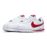 Vista frontal do Nike Nike Cortez SL White Gym Red mostrando biqueira e costuras