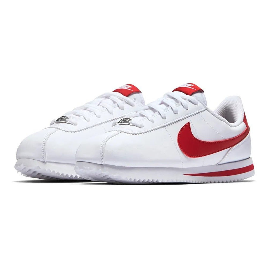 Vista frontal do Nike Nike Cortez SL White Gym Red mostrando biqueira e costuras