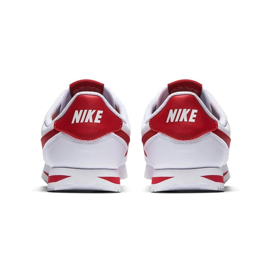 Vista traseira do Nike Nike Cortez SL White Gym Red mostrando calcanheira e detalhes do solado