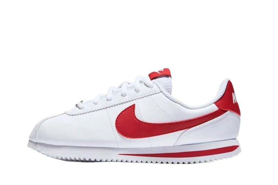 Vista lateral do Nike Nike Cortez SL White Gym Red mostrando design do cabedal e logo da marca