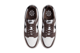 Vista superior do Nike Nike Dunk Low Baroque Brown mostrando abertura, lingueta e cadarços