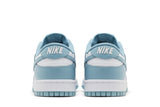 Vista superior do Nike Nike Dunk Low Denim Turquoise mostrando abertura, lingueta e cadarços