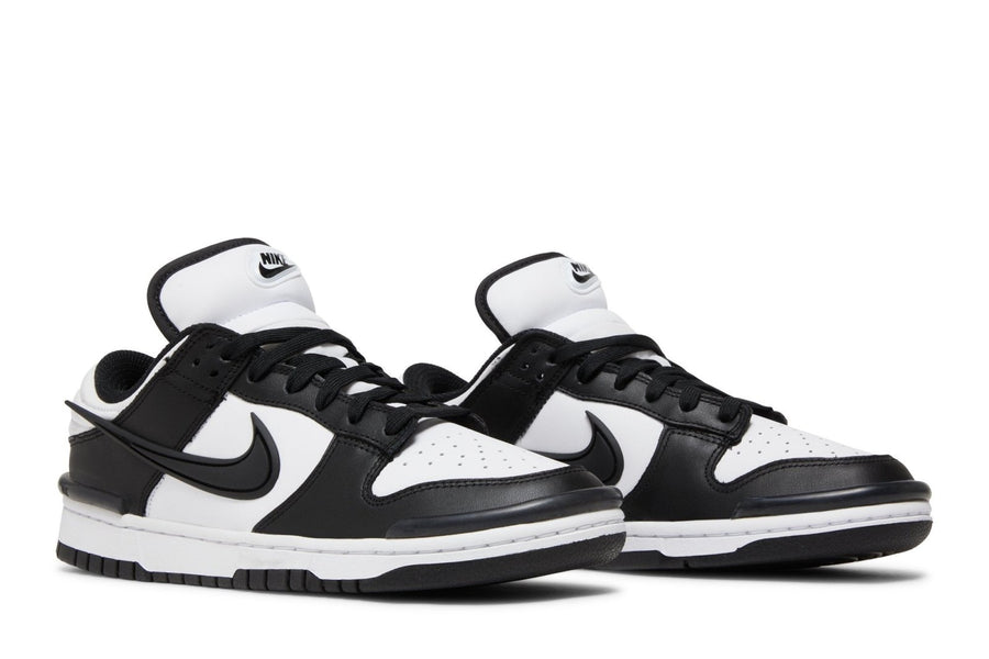 Vista frontal do Nike Nike Dunk Low Twist Panda mostrando biqueira e costuras