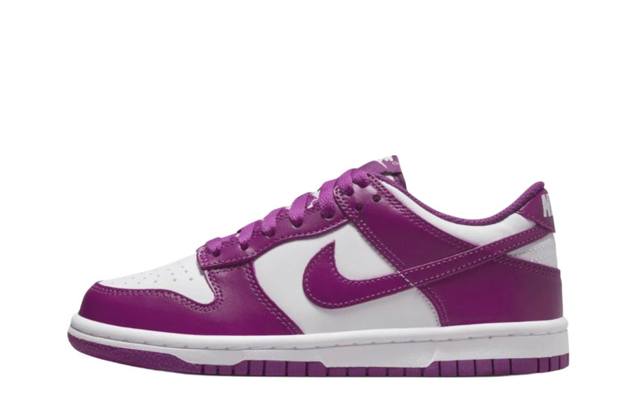 Vista lateral do Nike Nike Dunk Low Viotech mostrando design do cabedal e logo da marca