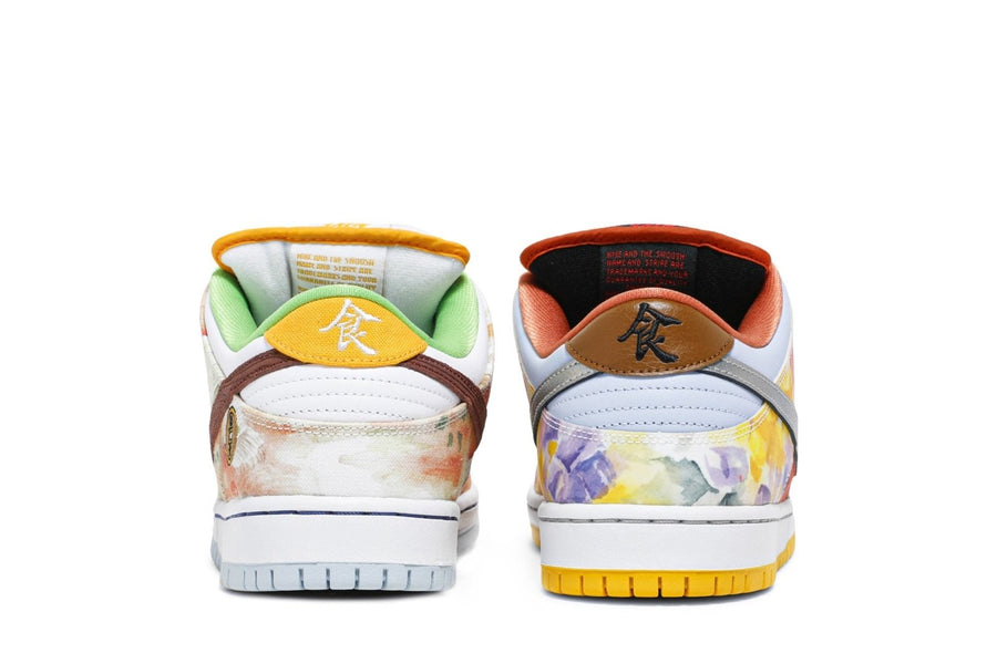 Vista superior do Nike Nike Sb Dunk Low Street Hawker Colorido mostrando abertura, lingueta e cadarços