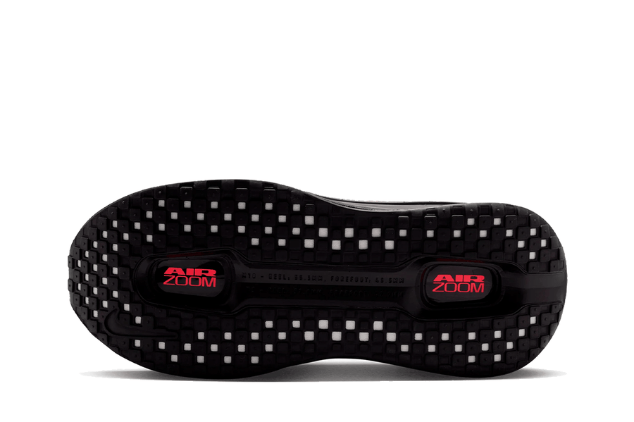 Vista frontal do Nike Nike Vomero Premium Black Sapphire Rose mostrando biqueira e costuras