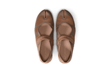 Vista traseira do Nike x Skims Nike x Skims Rift Mesh Archaeo Brown mostrando calcanheira e detalhes do solado