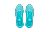 Vista traseira do On Running x Loewe On Running Cloudsolo Loewe Turquoise mostrando calcanheira e detalhes do solado