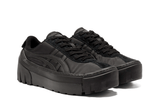 Vista traseira do Onitsuka Tiger Onitsuka Tiger Delegation Chunk Black/Black mostrando calcanheira e detalhes do solado