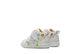 Vista superior do Onitsuka Tiger Onitsuka Tiger Mexico 66 First Kids White/Huddle Yellow mostrando abertura, lingueta e cadarços
