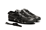 Vista frontal do Onitsuka Tiger Onitsuka Tiger Mexico 66 Glitter Pack Black Gunmetal mostrando biqueira e costuras