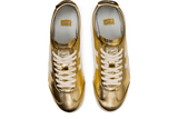 Vista superior do Onitsuka Tiger Onitsuka Tiger Mexico 66 Gold White Dourado mostrando abertura, lingueta e cadarços