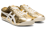 Vista do solado do Onitsuka Tiger Onitsuka Tiger Mexico 66 Gold White Dourado mostrando padrão de tração e tecnologia de amortecimento