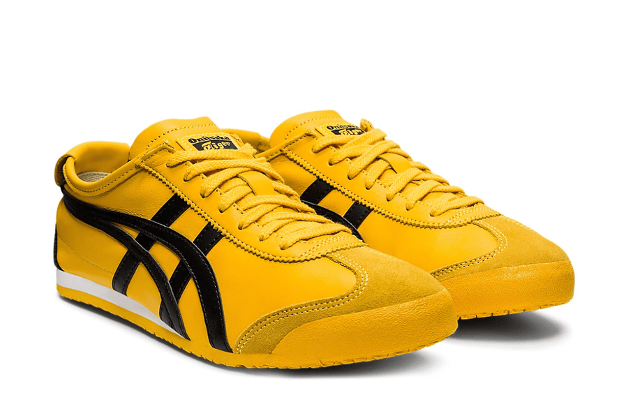 Vista traseira do Onitsuka Tiger Onitsuka Tiger Mexico 66 Kill Bill mostrando calcanheira e detalhes do solado