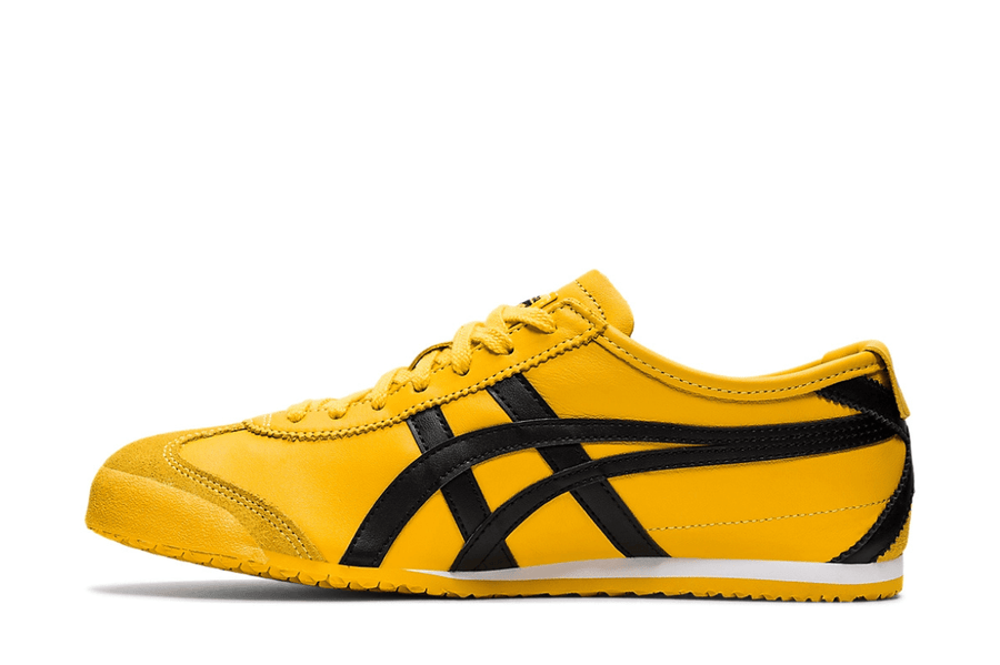 Vista lateral do Onitsuka Tiger Onitsuka Tiger Mexico 66 Kill Bill mostrando design do cabedal e logo da marca