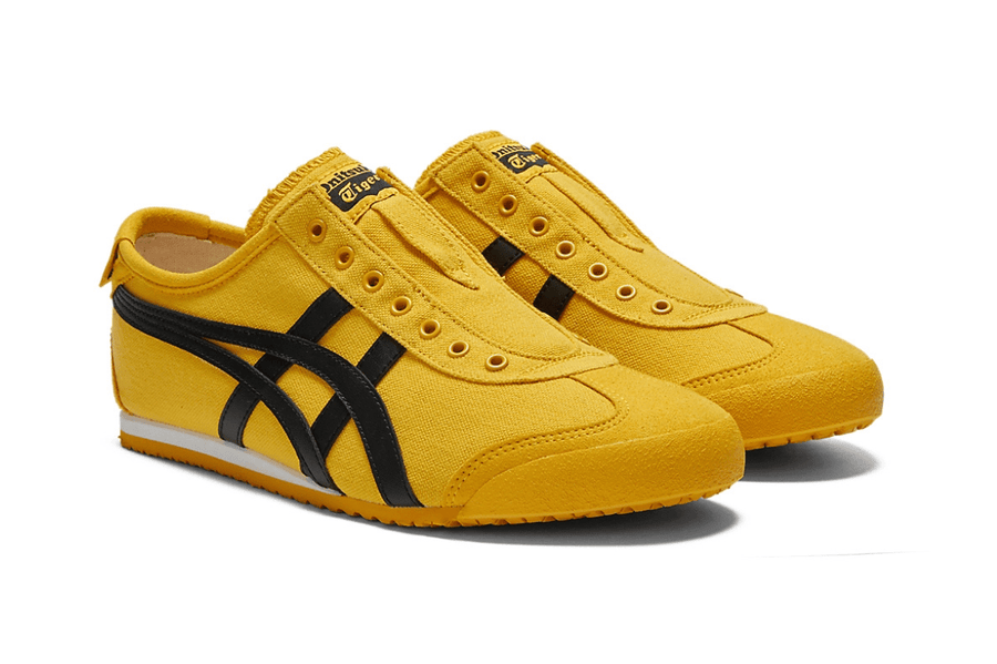 Vista superior do Onitsuka Tiger Onitsuka Tiger Mexico 66 Kill Bill Slip-On mostrando abertura, lingueta e cadarços