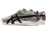 Vista traseira do Onitsuka Tiger Onitsuka Tiger Mexico 66 Pure Silver Black mostrando calcanheira e detalhes do solado