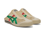 Vista traseira do Onitsuka Tiger Onitsuka Tiger Mexico 66 Sabot Cream Kale mostrando calcanheira e detalhes do solado