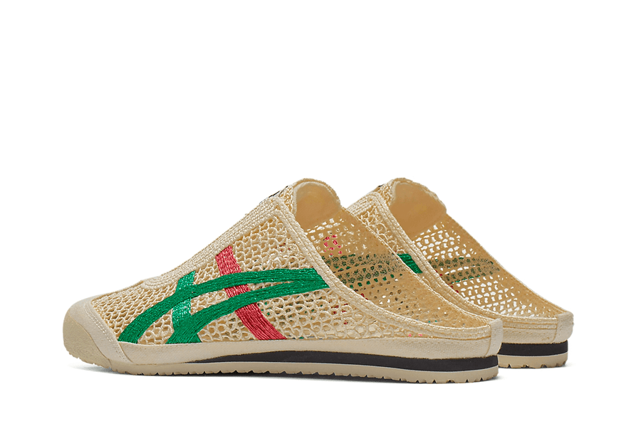 Vista superior do Onitsuka Tiger Onitsuka Tiger Mexico 66 Sabot Cream Kale mostrando abertura, lingueta e cadarços