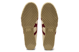 Vista traseira do Onitsuka Tiger Onitsuka Tiger Mexico 66 SD Beige Beet Juice mostrando calcanheira e detalhes do solado