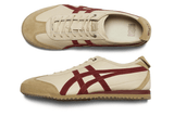 Vista superior do Onitsuka Tiger Onitsuka Tiger Mexico 66 SD Beige Beet Juice mostrando abertura, lingueta e cadarços