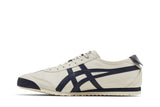 Vista lateral do Onitsuka Tiger Onitsuka Tiger México 66 SD Birch Peacoat mostrando design do cabedal e logo da marca