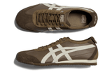 Vista superior do Onitsuka Tiger Onitsuka Tiger Mexico 66 SD Vin Clay Canyon Cream mostrando abertura, lingueta e cadarços