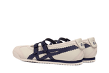 Vista superior do Onitsuka Tiger Onitsuka Tiger Mexico 66 TGRS Birch Peacoat mostrando abertura, lingueta e cadarços