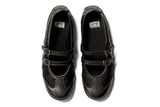 Vista do solado do Onitsuka Tiger Onitsuka Tiger Mexico 66 TGRS Black/Gunmetal Glitter Pack mostrando padrão de tração e tecnologia de amortecimento