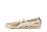 Vista lateral do Onitsuka Tiger Onitsuka Tiger Mexico 66 TGRS Champagne/Cream Dourado mostrando design do cabedal e logo da marca