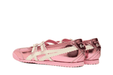 Vista superior do Onitsuka Tiger Onitsuka Tiger Mexico 66 TGRS Crystal Pink/Cream mostrando abertura, lingueta e cadarços