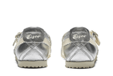 Vista na caixa do Onitsuka Tiger Onitsuka Tiger Mexico 66 TGRS Silver Cream Prateado mostrando embalagem original da marca