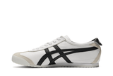 Vista lateral do Onitsuka Tiger Onitsuka Tiger Mexico 66 White Black mostrando design do cabedal e logo da marca