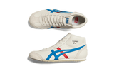 Vista na caixa do Onitsuka Tiger Onitsuka Tiger Mexico Mid Runner Cream/Directoire Blue mostrando embalagem original da marca