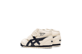 Vista superior do Onitsuka Tiger Onitsuka Tiger Mexico Mid Runner Kids Birch/India INK mostrando abertura, lingueta e cadarços
