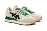 Vista traseira do Onitsuka Tiger Onitsuka Tiger Moage CO Cream Black mostrando calcanheira e detalhes do solado