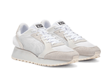 Vista traseira do Onitsuka Tiger Onitsuka Tiger Moage White/White mostrando calcanheira e detalhes do solado