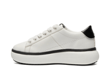 Vista lateral do Onitsuka Tiger Onitsuka Tiger Otiger Court White/Black mostrando design do cabedal e logo da marca