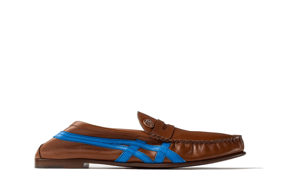 Tênis Onitsuka Tiger x Versace Sakura Leather Loafers Brown Blue