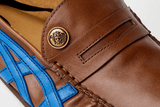 Tênis Onitsuka Tiger x Versace Sakura Leather Loafers Brown Blue Marrom