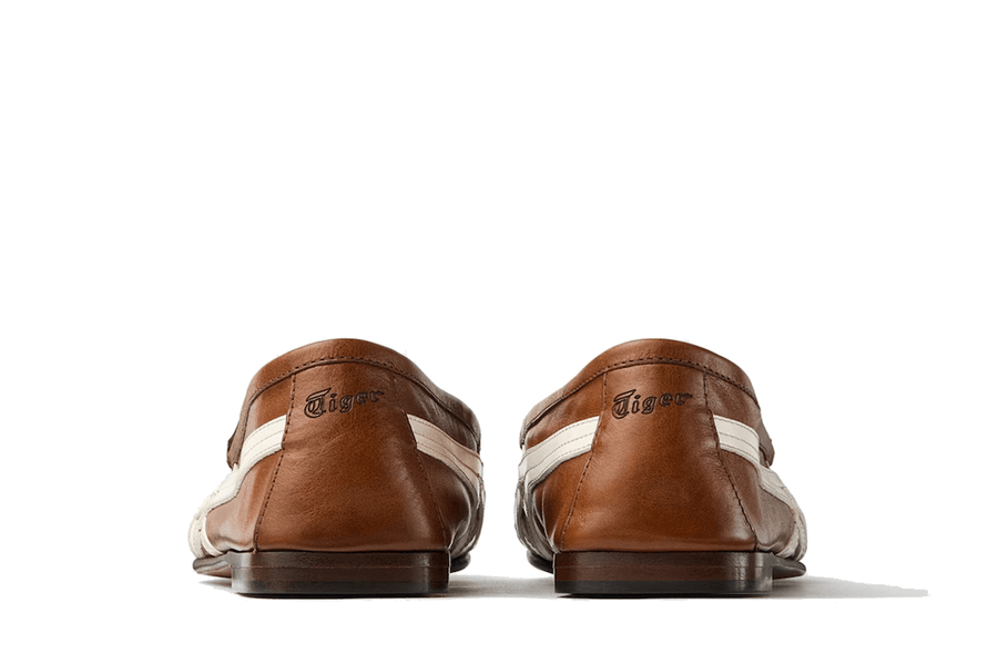 Tênis Onitsuka Tiger x Versace Sakura Leather Loafers Brown White Marrom